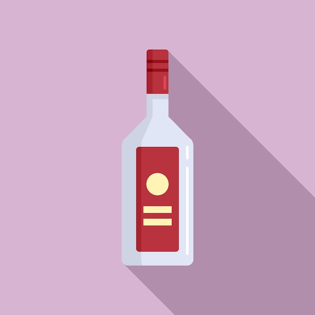 음료 보드카 병 아이콘 웹 디자인을 위한 음료 보드카 병 벡터 아이콘의 평면 그림