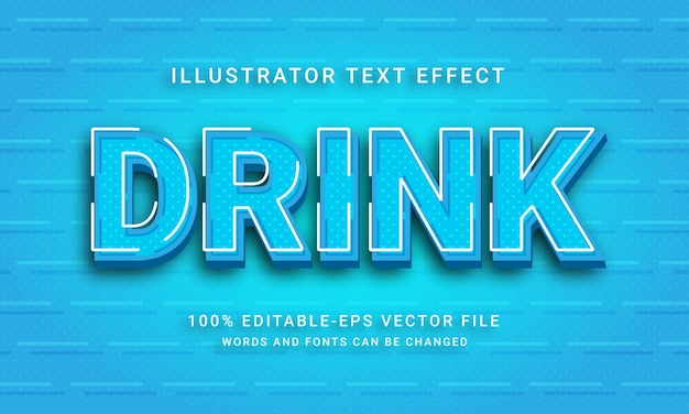 Drink water 3d text style effect