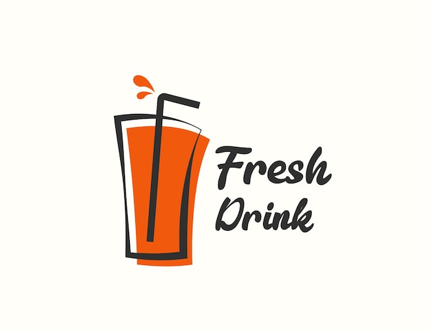 Drinkbeker frisdrank logo ontwerp