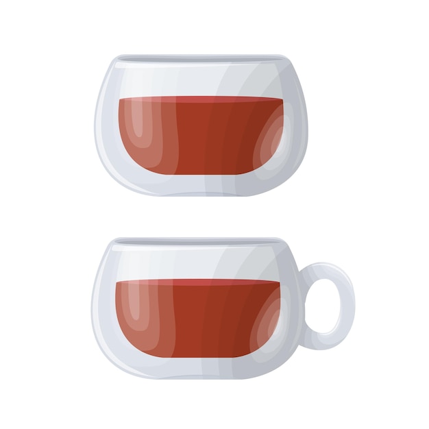 Vector drinken in een transparante mok stock premium vectorillustratie ontwerpelement voor menu café post