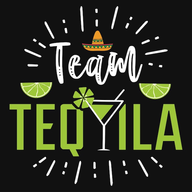 Drinken van tequilas typografie tshirt ontwerp