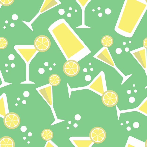 Drinking and glass seamless pattern