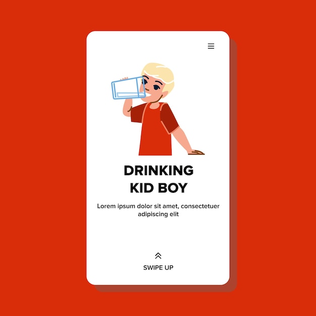 Drinking kid boy vector