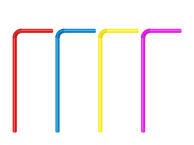 Vector drinking straw set