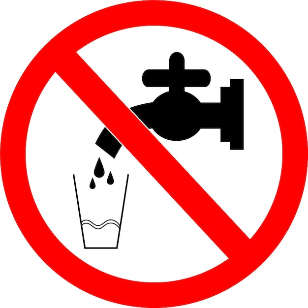 Vector drinking water prohibition sign.
non-potable water