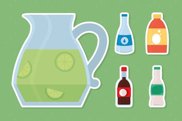 Vector drinks icon set