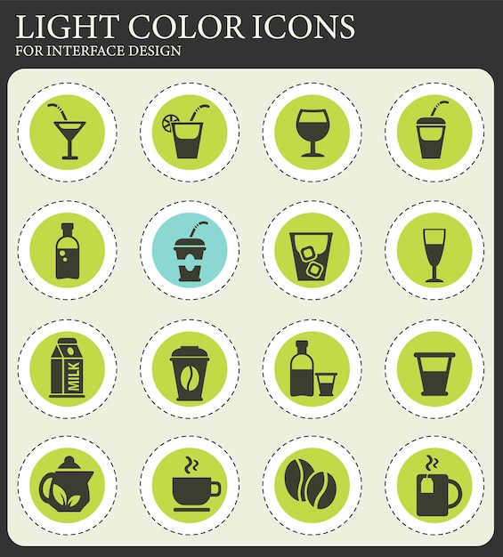 Drinks icon set