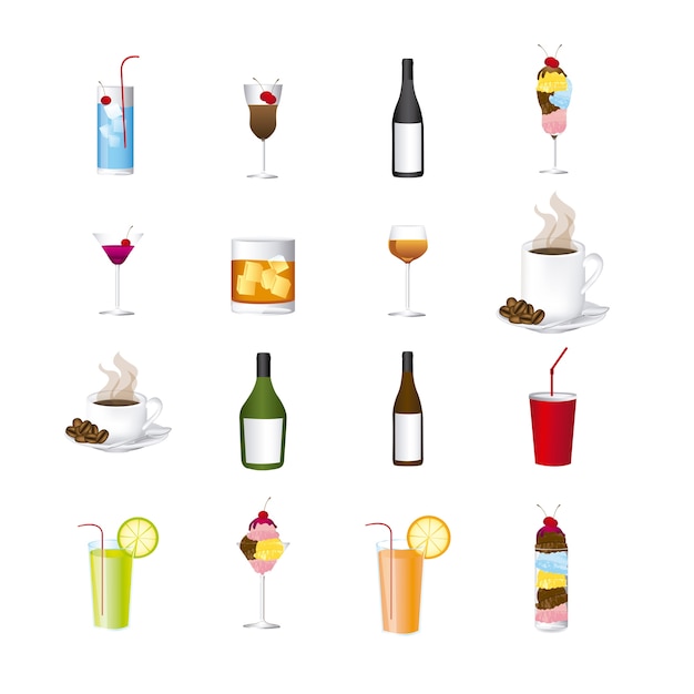 Vector drinks icons