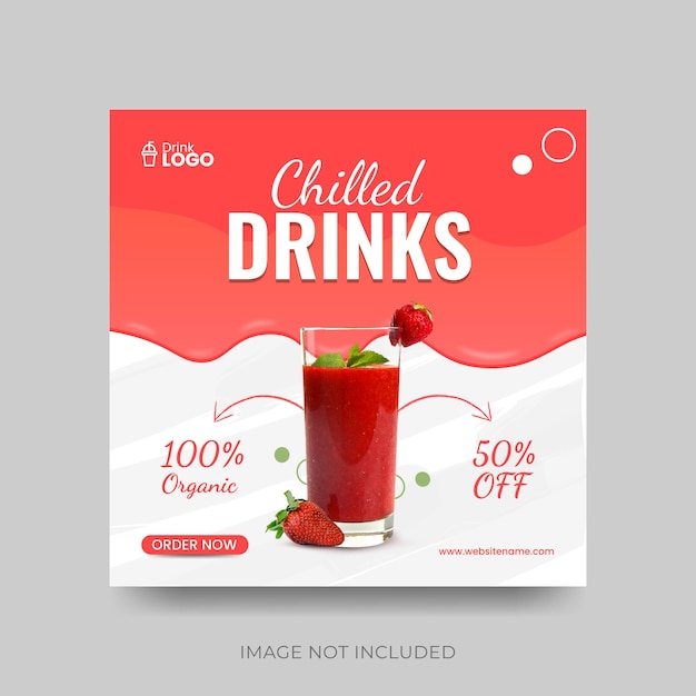 Drinks social media banner poster template