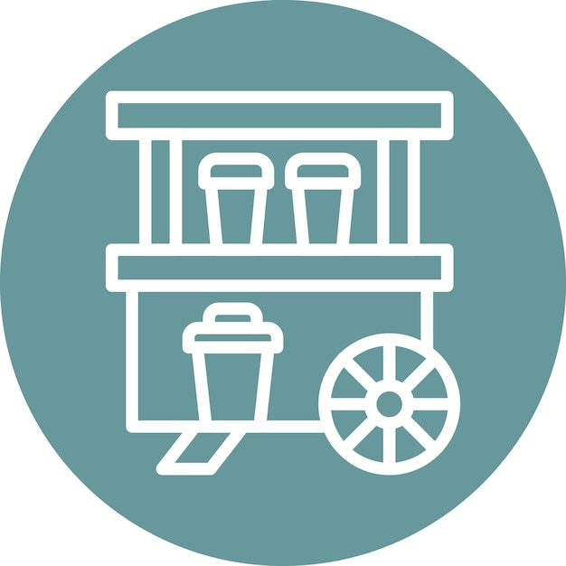 Vector drinks stall icon style