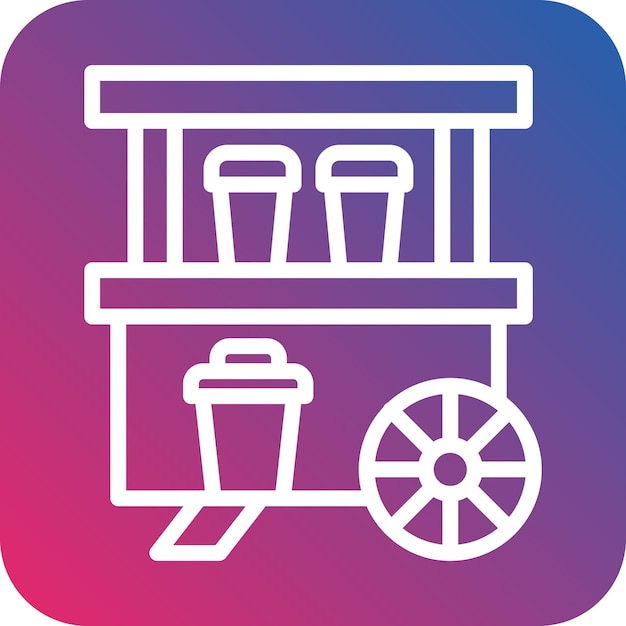 Vector drinks stall icon style