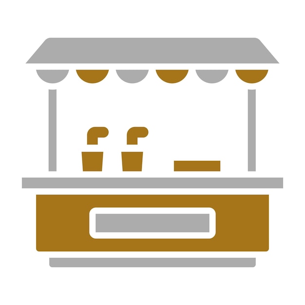 Vector drinks stall icon style