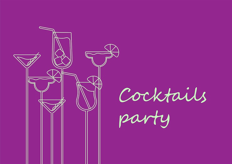 Vector drinkt alcohol vector illustratie lijntekeningen cocktails