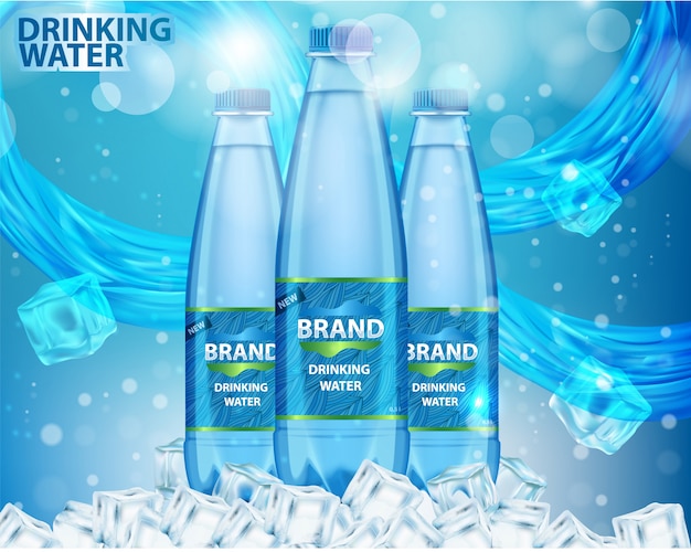 Drinkwater advertentie realistische vectorillustratie