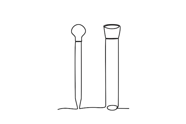 A drip pipette and test tube Lab equipment oneline drawing