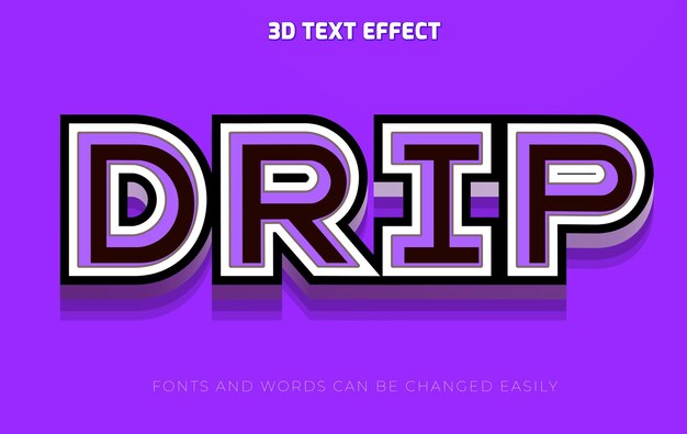Стиль капельного эффекта 3D с редактируемым текстовым эффектом