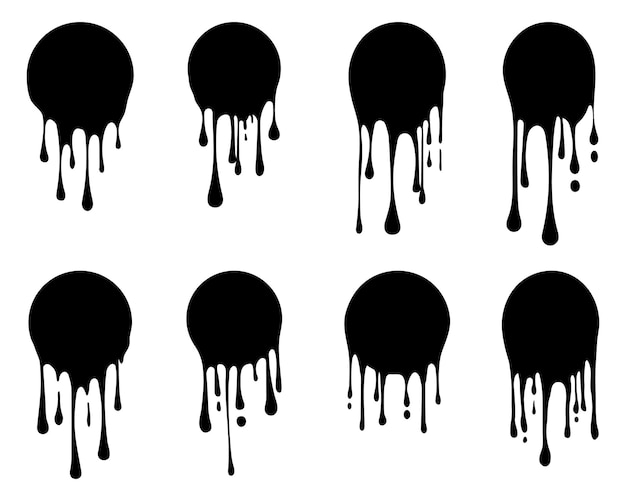 Vector dripping black ink vector illustration