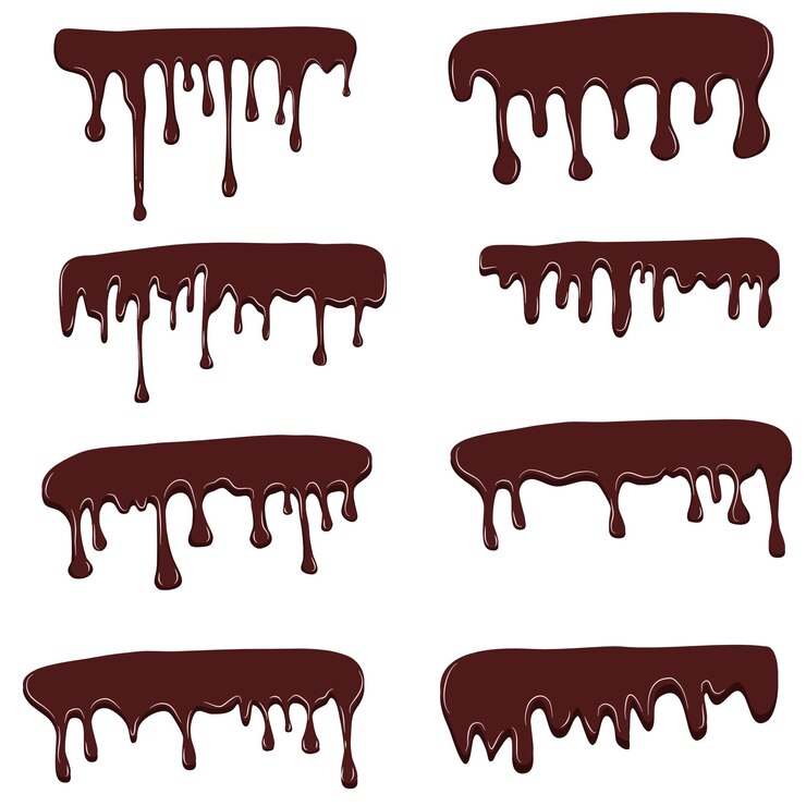 Vector dripping chocolate and caramel