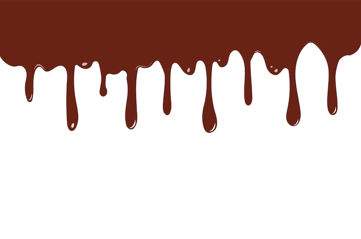 Vector dripping melted chocolate dripping liquid banner flowing chocolate spilled cocoa