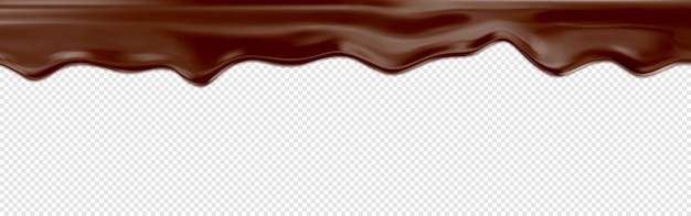 Vector dripping melted chocolate. realistic 3d  illustration of liquid chocolate.