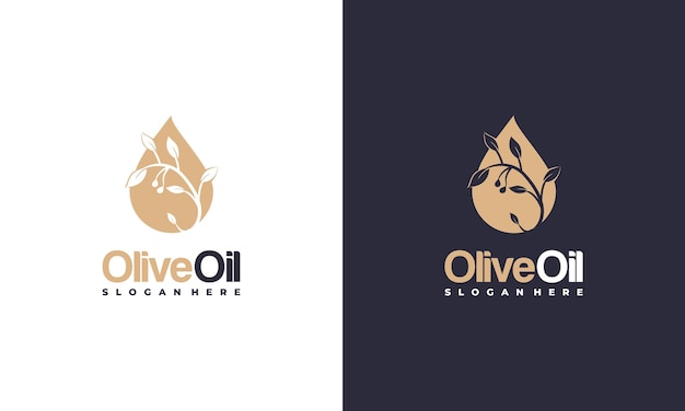 Dripping Olive Oil Logo designs concept vector