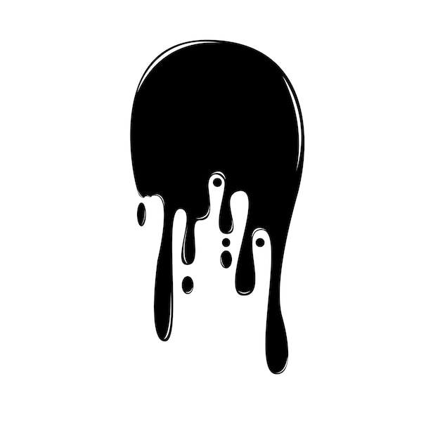 Dripping paint icon logo current liquid paint flows melted circle logo current paint stains current inks