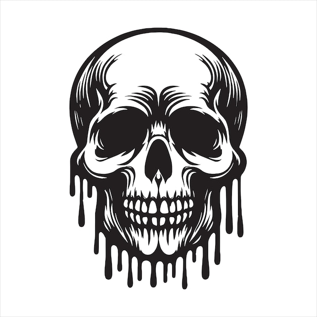 Dripping Skull SVG