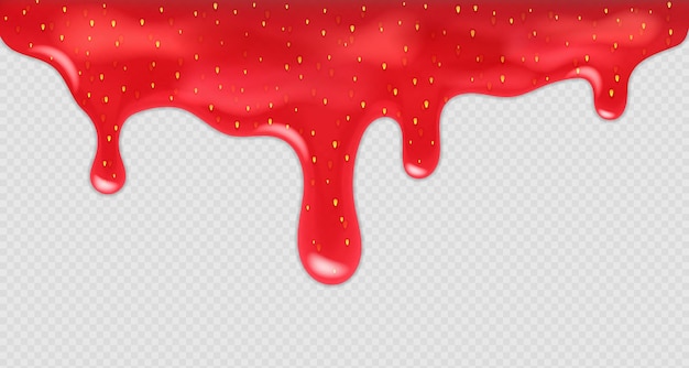 Dripping strawberry jam.