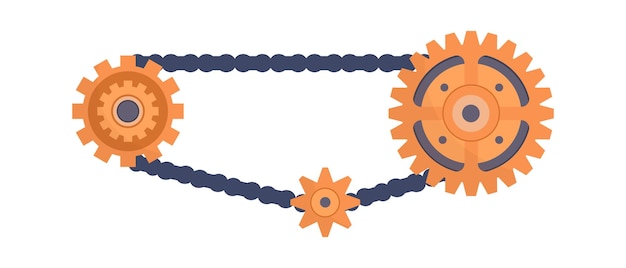 Vettore cinghia di trasmissione con illustrazione degli ingranaggi