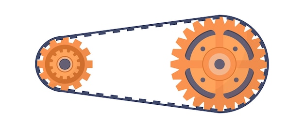 Vector drive belt with gears illustration