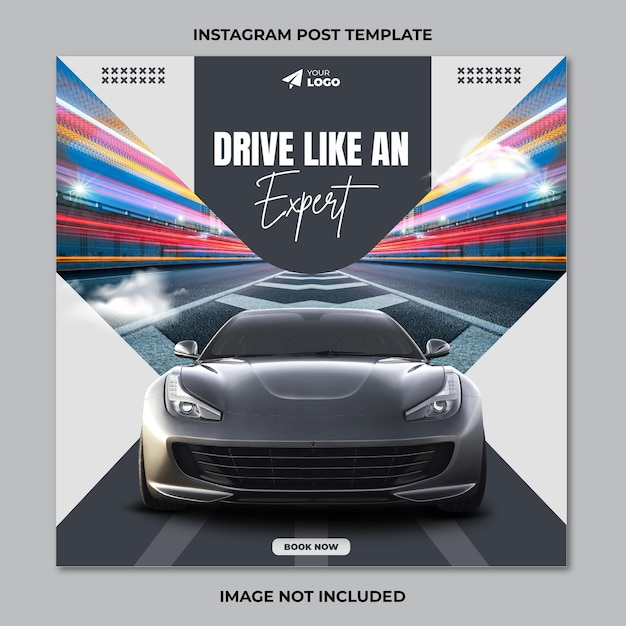 Drive like an expert Instagram post and social media banner template