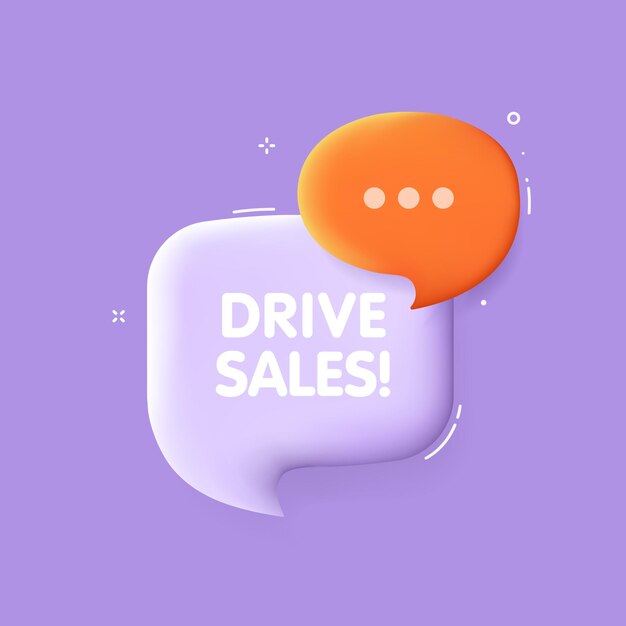 Drive sales bubble flat purple message bubble drive sales pop art style message bubble drive sales vector icon