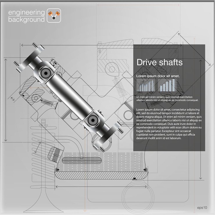 Vector drive shafts. vector. eps10.