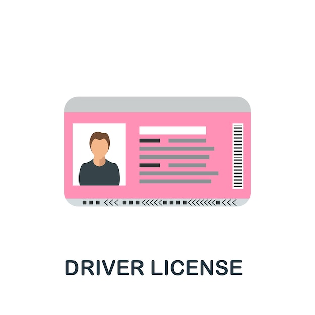 Vector driver license icon flat sign element from transport collection creative driver license icon for web design templates infographics and more