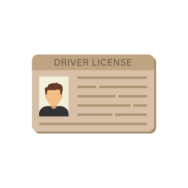 Vector driver license icon in flat style id card vector illustration on isolated background person document sign business concept