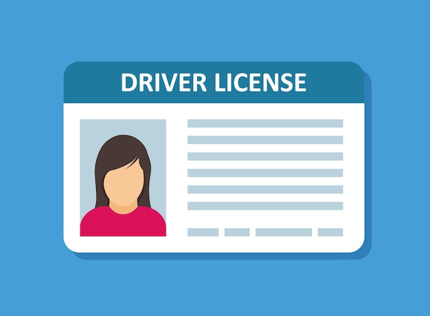 Vector driver license icon in flat style id card vector illustration on isolated background person document sign business concept