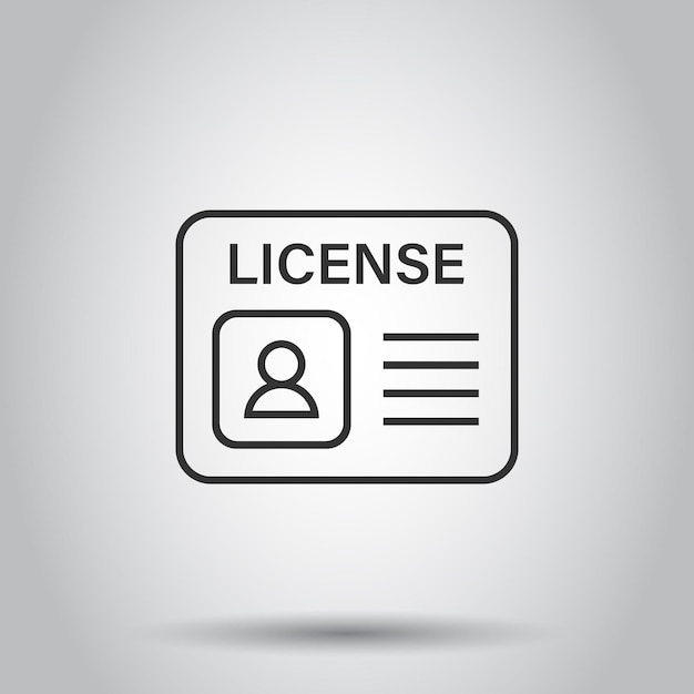 Vettore icona della patente di guida in stile piatto illustrazione vettoriale della carta d'identità su sfondo bianco isolato concetto di identità aziendale
