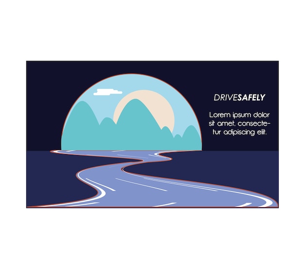 Vector driver safely campaign label vector illustration design