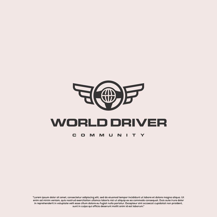 Driver world logo design retro hipster vintage