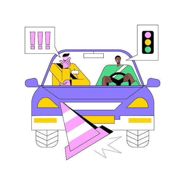 Vector driving instruction abstract concept vector illustration