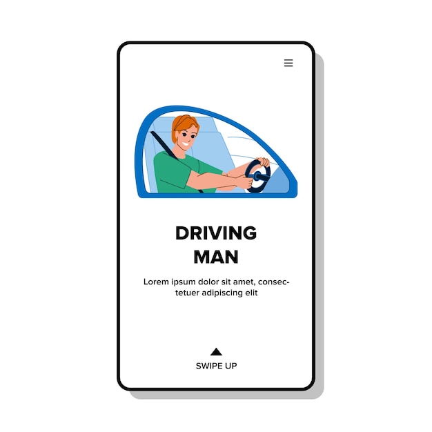 Driving man vector