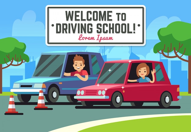 Vector driving school vector background