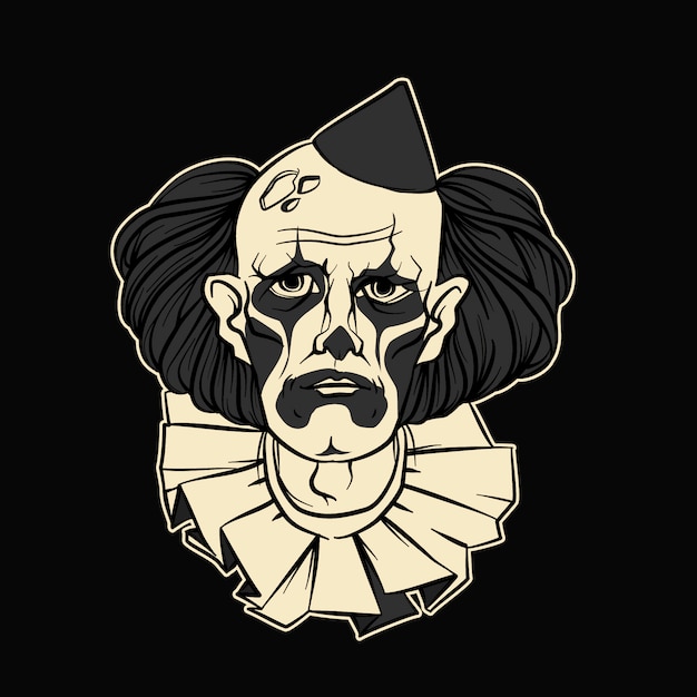 Droevige Clown Halloween Vector Illustratie