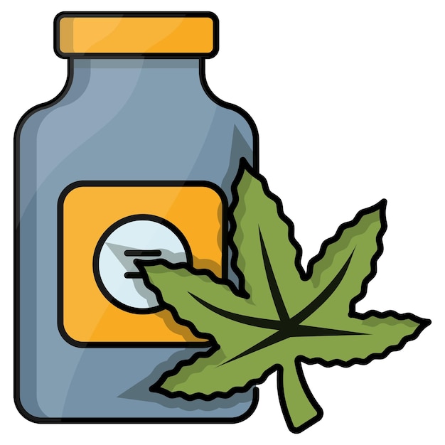 Droge bladopslagconcept gedroogde knopcontainer vector Cannabis en marihuana THC en cbd recreatief