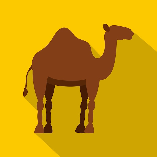 Dromedary camel icon flat illustration of dromedary camel vector icon for web isolated on yellow background