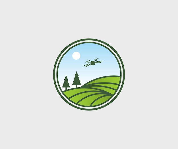 Vector drone agriculture logo