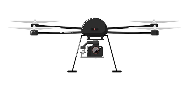 Drone aircraft isolated on white