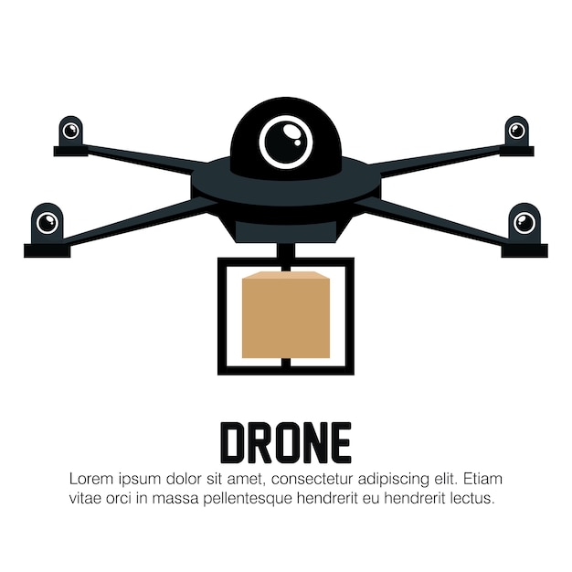 Grafico nero della scatola di consegna del drone