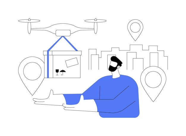 Drone delivery abstract concept vector illustration