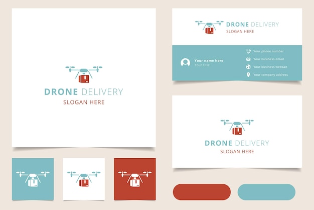 Drone delivery logo design with editable slogan branding